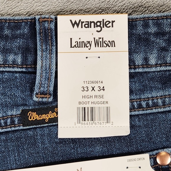 Wrangler Lainey Wilson Jeans Womens 33x34 Blue High Rise Bootcut Boot Hugger - Picture 9 of 15